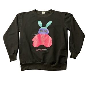 J & Y JINGYIFUSHI BLACK SWEATSHIRT WITH BAD RABBIT SOFT TOY SERIES